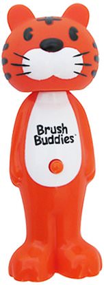 Brush Buddies, Poppin, Toothy Toby Tiger, Soft, 1 Toothbrush ,صحة الطفل، العناية بالفم الطفل، أطفال وطفل رضيع الأسنان