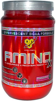 BSN, Amino X, Effervescent BCAA Formula, Watermelon, 15.3 oz (435 g) ,المكملات الغذائية، والأحماض الأمينية، بكا (متفرعة سلسلة الأحماض الأمينية)، والرياضة، والرياضة