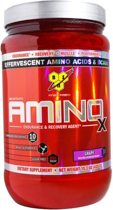 BSN, Amino-X, Endurance & Recovery Agent, Grape, 15.3 oz (435 g) ,الرياضة، تجريب، الرياضة