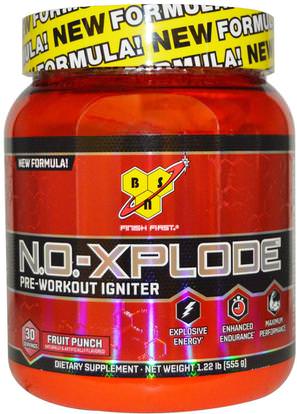 BSN, N.O.-Xplode, Pre-Workout Igniter, Fruit Punch, 1.22 lbs (555 g) ,والصحة، والطاقة، والرياضة، تجريب