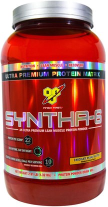 BSN, Syntha-6, An Ultra Premium Lean Muscle Protein Powder, Chocolate Peanut Butter, 2.91 lbs (1.32 kg) ,المكملات الغذائية، البروتين، العضلات