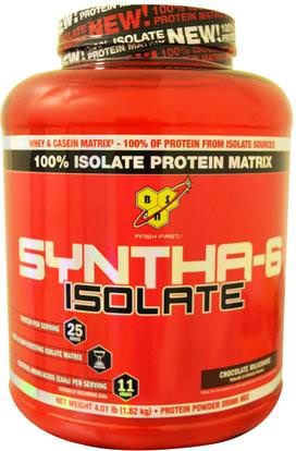 BSN, Syntha-6 Isolate, Protein Powder Drink Mix, Chocolate Milkshake, 4.01 lbs (1.82 kg) ,المكملات الغذائية، بروتين مصل اللبن