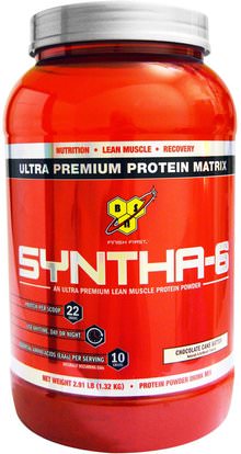 BSN, Syntha-6, Protein Powder Drink Mix, Chocolate Cake Batter, 2.91 lbs (1.32 kg) (Discontinued Item) ,والرياضة، والرياضة، والبروتين