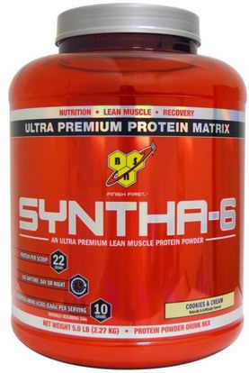 BSN, Syntha-6, Protein Powder Drink Mix, Cookies and Cream, 5.0 lbs (2.27 kg) ,والمكملات الغذائية، والبروتين