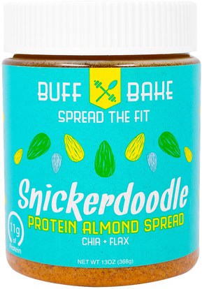 Buff Bake, Snickerdoodle Protein Almond Spread, 13 oz (368 g) ,الغذاء والمربيات انتشار، زبدة الجوز، زبدة اللوز