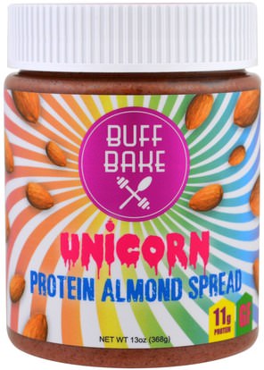 Buff Bake, Unicorn Protein Almond Spread, 13 oz (368 g) ,الطعام، المربيات، سبرياد