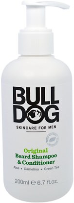 Bulldog Skincare For Men, Original Beard Shampoo & Conditioner, 6.7 fl oz (200 ml) ,حمام، الجمال، الشعر، فروة الرأس، الشامبو، مكيف