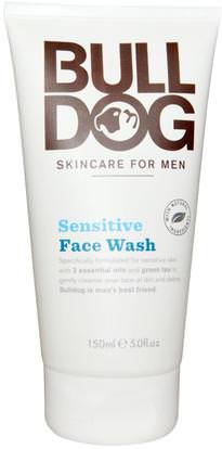 Bulldog Skincare For Men, Sensitive Face Wash, 5.0 fl oz (150 ml) ,الجمال، رجل العناية بالبشرة، العناية بالوجه، منظفات الوجه