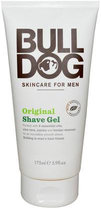 Bulldog Skincare For Men, Shave Gel, Original, 5.9 fl oz (175 ml) ,حمام، الجمال، كريم الحلاقة