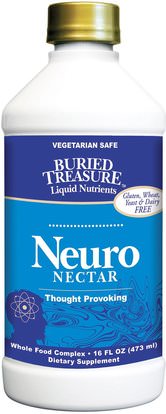 Buried Treasure, Liquid Nutrients, Neuro-Nectar, 16 fl oz (473 ml) ,الصحة، اضطراب نقص الانتباه، إضافة، أدهد، الدماغ، الأعشاب، الجنكة بيلوبا