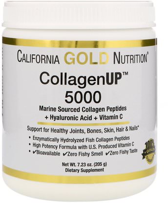 California Gold Nutrition, CGN, CollagenUP 5000, Marine Sourced Collagen Peptides + Hyaluronic Acid + Vitamin C, 7.23 oz (205 g) ,كجن كولاجينوب، مكافحة الشيخوخة