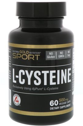 California Gold Nutrition, CGN, Sport, L-Cysteine, AjiPure, 500 mg, 60 Veggie Caps ,كغن الرياضة النقية، كغن الأحماض الأمينية