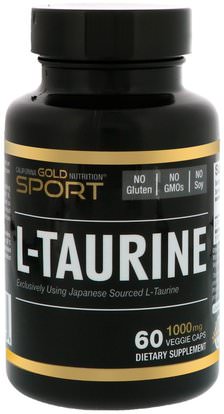 California Gold Nutrition, CGN, Sport, L-Taurine, 1000 mg, 60 Veggie Caps ,كغن الرياضة النقية، كغن الأحماض الأمينية
