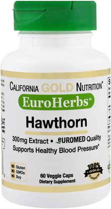 California Gold Nutrition, CGN, EuroHerbs, Hawthorn Extract, 300 mg, 60 Veggie Caps ,كورن يورويرهبس، الصحة