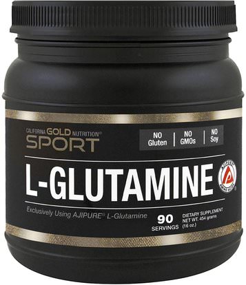 California Gold Nutrition, CGN, L-Glutamine, AjiPure, Pure Powder, Gluten Free, 16 oz (454 g) ,المكملات الغذائية، الأحماض الأمينية، كغن l-- الجلوتامين، ل الجلوتامين