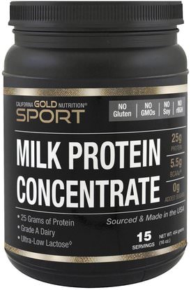 California Gold Nutrition, CGN, Milk Protein Concentrate, Ultra-Low Lactose, Gluten Free, 16 oz (454 g) ,كغن الرياضة النقية، بروتينات كغن