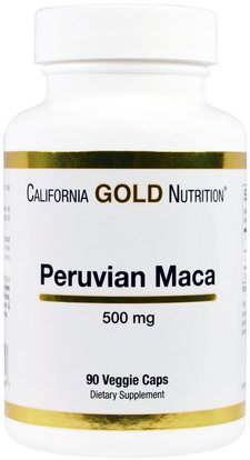 California Gold Nutrition, CGN, Peruvian Maca, 500 mg, 90 Veggie Caps ,كغن ماكا، والمكملات الغذائية، أدابتوغن
