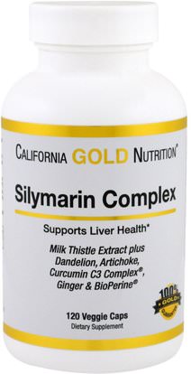 California Gold Nutrition, CGN, Silymarin Complex, Milk Thistle Extract Plus, 300 mg, 120 Veggie Caps ,كغن حليب الشوك، الصحة، الحليب الشوك (سيليمارين)
