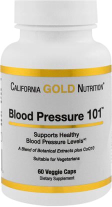 California Gold Nutrition, CGN, Targeted Support, Blood Pressure 101, 60 Veggie Capsules ,كغن الظروف 101، الصحة، ضغط الدم
