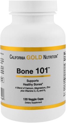 California Gold Nutrition, CGN, Targeted Support, Bone 101, 120 Veggie Capsules ,كغن الظروف 101، والمكملات الغذائية، والكالسيوم فيتامين د