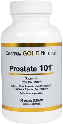 California Gold Nutrition, CGN, Targeted Support, Prostate 101, 60 Veggie Softgels ,شروط كجن 101