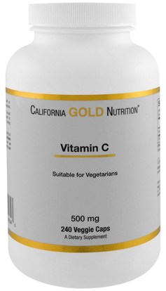 California Gold Nutrition, CGN, Vitamin C, 500 mg, 240 Veggie Caps ,الفيتامينات، فيتامين ج