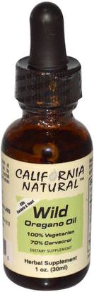 California Natural, Wild Oregano Oil, 1 oz (30 ml) ,والمكملات الغذائية، زيت أوريغانو، زيت زيت الزعتر