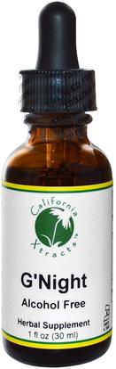 California Xtracts, GNight, Sleep Formula, Alcohol Free, 1 fl oz (30 ml) ,المكملات الغذائية، والنوم، ست. جونز، ورت
