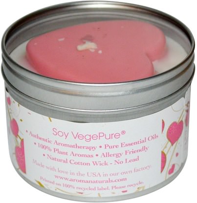 الشموع، حمام، الجمال، هدية مجموعات Aroma Naturals, 100% Natural Soy Candle, Hugs & Kisses XOXO!, 6.5 oz