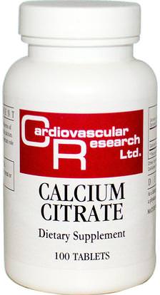 Cardiovascular Research Ltd., Calcium Citrate, 100 Tablets ,المكملات الغذائية، المعادن، سيترات الكالسيوم