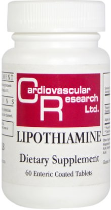 Cardiovascular Research Ltd., Lipothiamine, 60 Enteric Coated Tablets ,الفيتامينات، فيتامين ب، فيتامين ب 1 - الثيامين
