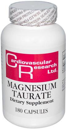 Cardiovascular Research Ltd., Magnesium Taurate, 180 Capsules ,المكملات الغذائية، المعادن، المغنيسيوم