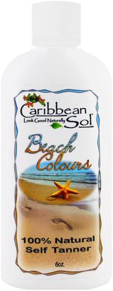 Caribbean Solutions, Beach Colours, Natural Self Tanner, 6 oz ,حمام، الجمال، دباغة النفس غسول