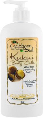 Caribbean Solutions, Kukui Body Silk, After Sun Conditioning Lotion, 8 oz ,حمام، الجمال، غسول الجسم