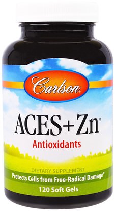 Carlson Labs, Aces + Zn, 120 Soft Gels ,المكملات الغذائية، مضادات الأكسدة، الفيتامينات