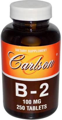 Carlson Labs, B-2, 100 mg, 250 Tablets ,الفيتامينات، فيتامين b2 - الريبوفلافين