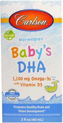 Carlson Labs, Babys DHA, 2 fl oz (60 ml) ,المكملات الغذائية، إيفا أوميجا 3 6 9 (إيبا دا)، دا