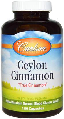 Carlson Labs, Ceylon Cinnamon, 180 Capsules ,الأعشاب، القرفة استخراج
