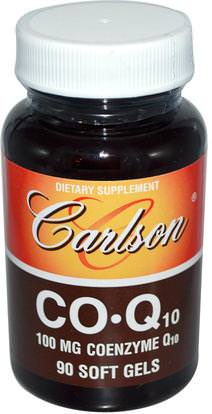 Carlson Labs, CO-Q10, 100 mg, 90 Soft Gels ,المكملات الغذائية، أنزيم q10، coq10