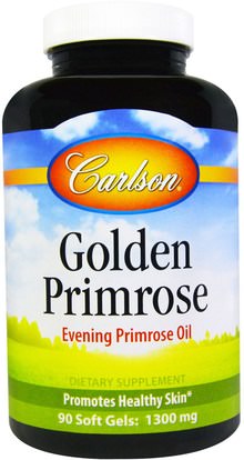 Carlson Labs, Golden Primrose, 1300 mg, 90 Soft Gels ,المكملات الغذائية، مضادات الأكسدة، إيفا أوميجا 3 6 9 (إيبا دا)، زيت زهرة الربيع المسائية، زيت زهرة الربيع النفط سوفتغيلس