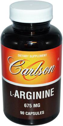 Carlson Labs, L-Arginine, 675 mg, 90 Capsules ,المكملات الغذائية، والأحماض الأمينية، ل أرجينين