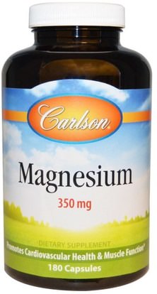 Carlson Labs, Magnesium, 350 mg, 180 Capsules ,المكملات الغذائية، المعادن، أكسيد المغنيسيوم