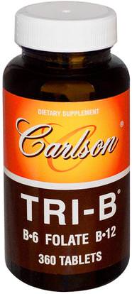 Carlson Labs, Tri-B, Vitamin B Complex, 360 Tablets ,الفيتامينات، فيتامين ب