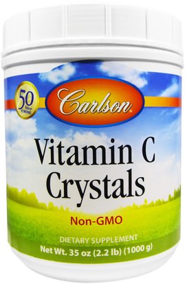 Carlson Labs, Vitamin C Crystals, 35 oz (1000 g) ,الفيتامينات، فيتامين ج، فيتامين ج مسحوق وبلورات