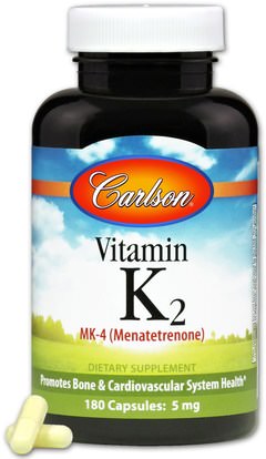 Carlson Labs, Vitamin K2, MK-4 (Menatetrenone), 5 mg, 180 Capsules ,الفيتامينات، فيتامين k