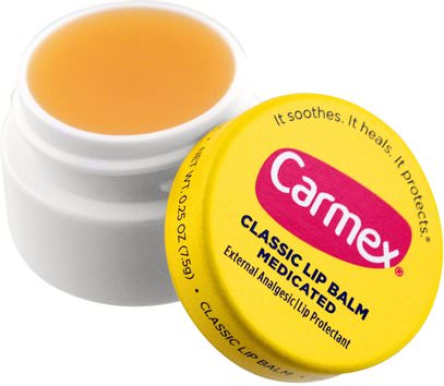 Carmex, Classic Lip Balm, Medicated, 0.25 oz (7.5 g) ,حمام، الجمال، العناية الشفاه، بلسم الشفاه