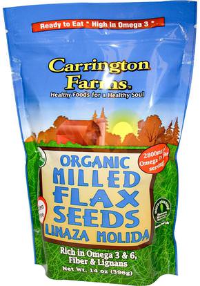 Carrington Farms, Organic Milled Flax Seeds, 14 oz (396 g) ,المكملات الغذائية، بذور الكتان