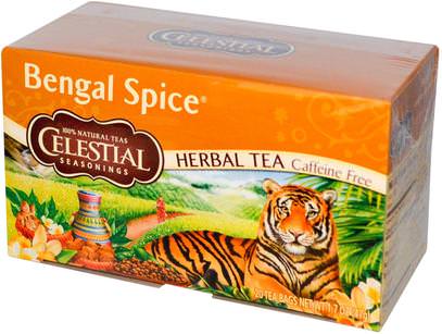 Celestial Seasonings, Herbal Tea, Bengal Spice, Caffeine Free, 20 Tea Bags, 1.7 oz (47 g) ,التوابل السماوية