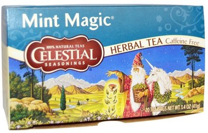 Celestial Seasonings, Mint Magic Herbal Teas, Caffeine Free, 20 Tea Bags, 1.4 oz (41 g) ,التوابل السماوية