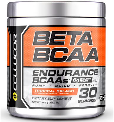 Cellucor, Beta BCAA, Endurance BCAAs, Tropical Splash, 12.2 oz (348 g) ,المكملات الغذائية، والأحماض الأمينية، بكا (متفرعة سلسلة الأحماض الأمينية)
